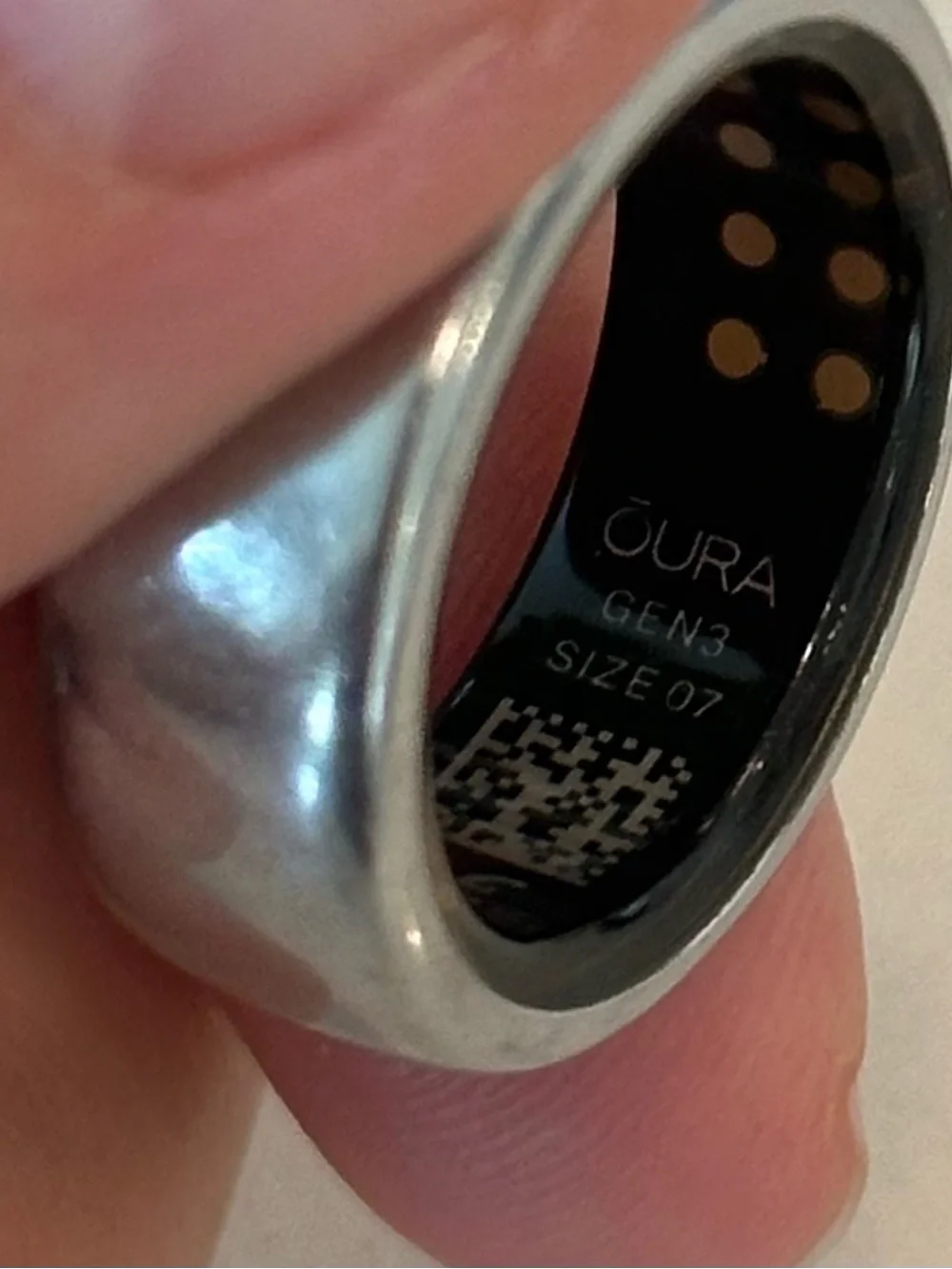 Oura Gen3 Silver Smart Ring Size 7